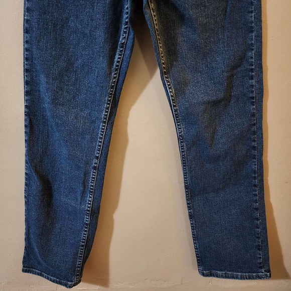 Wrangler Mens Straight Leg Jeans Size 30 x 30 Dark Blue Comfort Waist - Picture 4 of 8